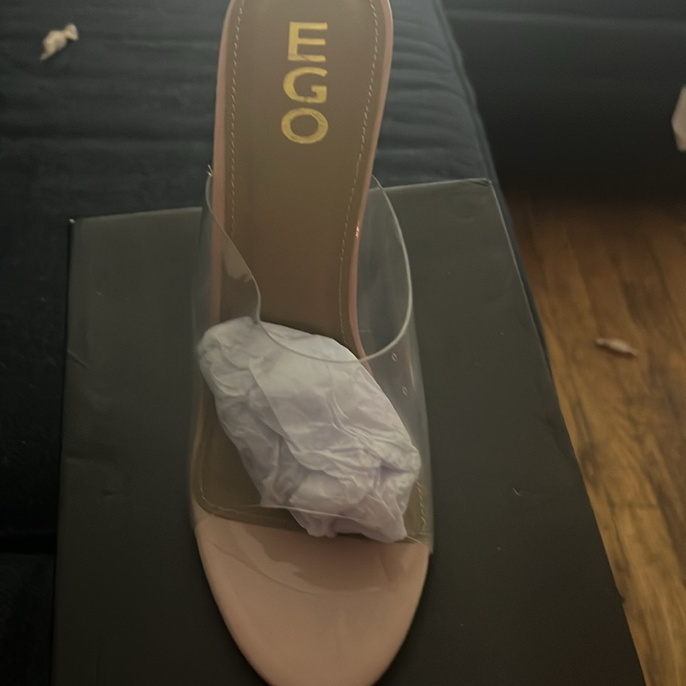 Brand new clear heel pump size 10